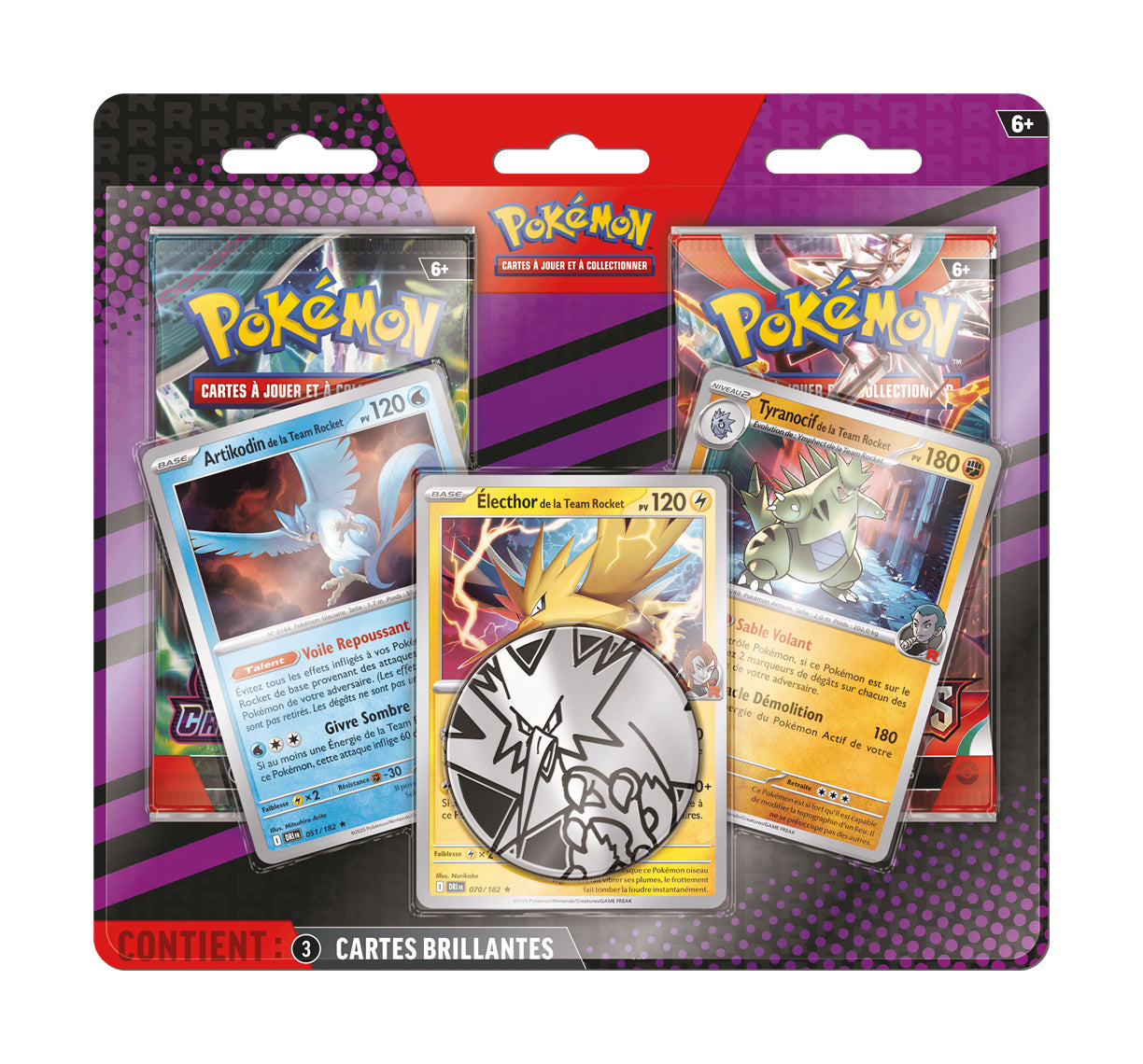 Pack 2 Boosters + 3 cartes Pokémon de la Team Rocket